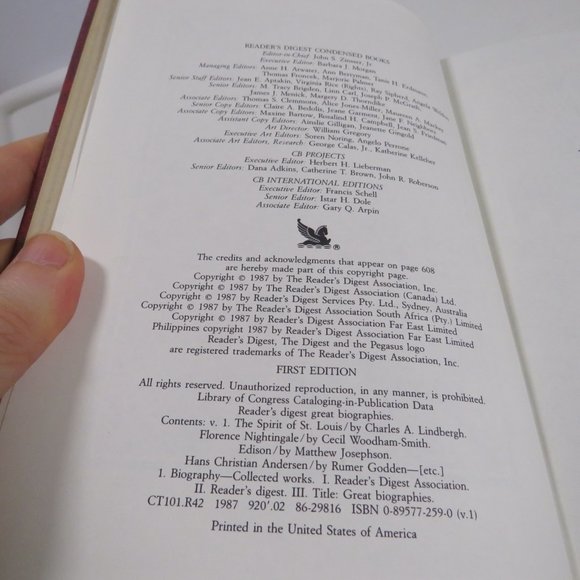 Great Biographies FIRST EDITION 1987 Reader's Digest Gold Edges - Picture 5 of 15
